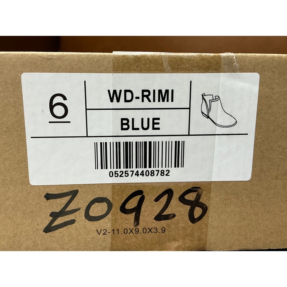WD-RIMI Ankle Boots Womens Size 6 Blue Excellent Cutout Low Block Heel Booties - Picture 8 of 8